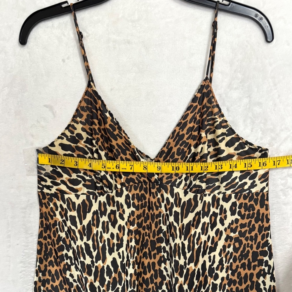 Vintage Vanity Fair Leopard Maxi Slip Dress Size M Nightgown Lingerie Mob Wife - Picture 13 of 16